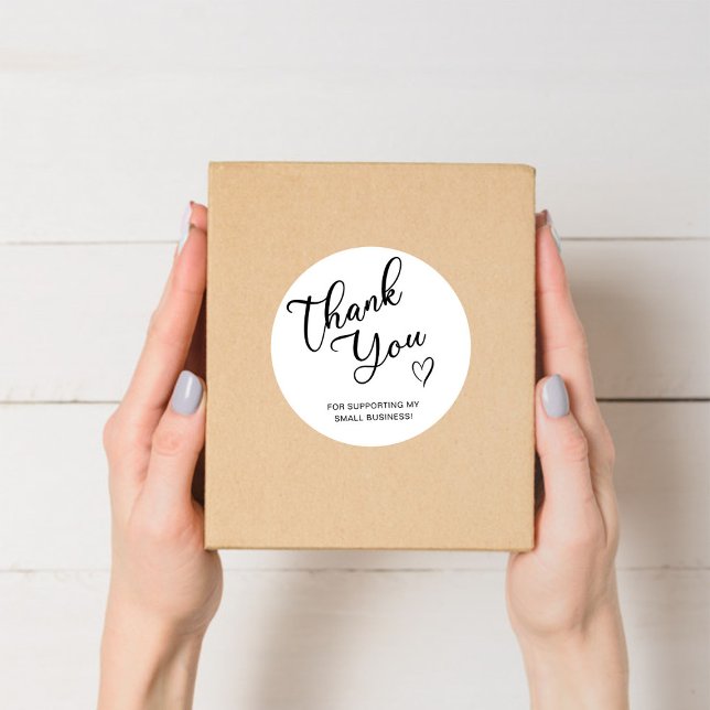 Adesivo Rótulo de Agradecimento Coração Pequeno Negócio (Criador carregado)
