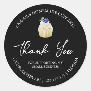Adesivo Rótulo de agradecimento para cupcakes caseiros sim