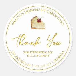 Adesivo Rótulo de agradecimento simples de cheesecake case