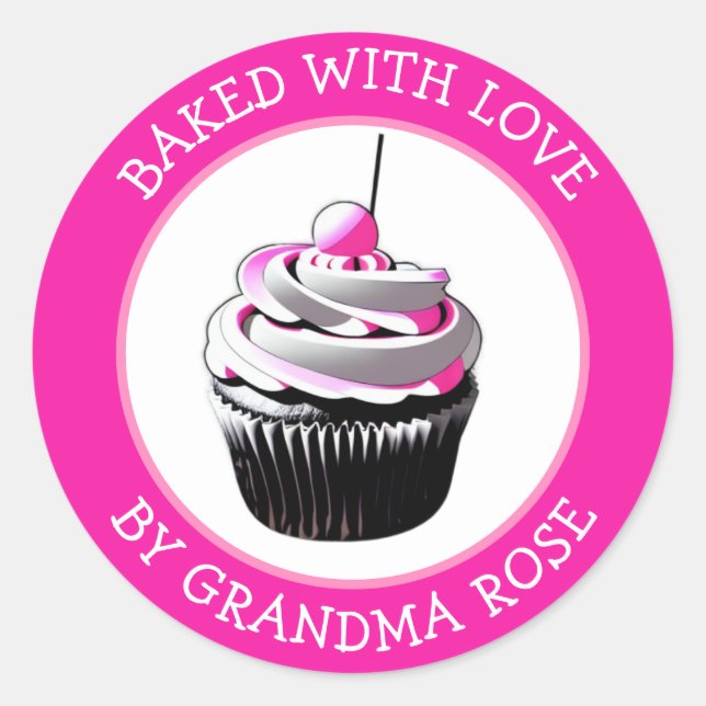 Adesivo Rótulo de Alimento Assado Com Amor (Frente)