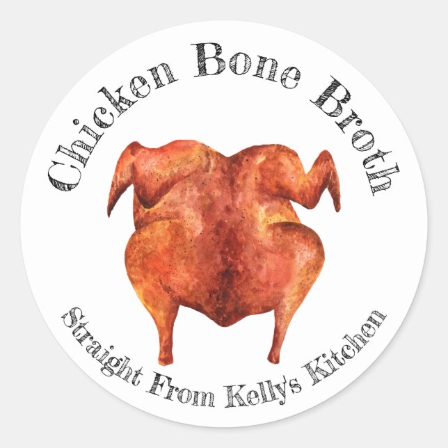 Adesivo Rótulo de alimento de caldo de galinha para negóci (Frente)