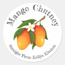 Rótulo de alimento de chutney de manga para negóci