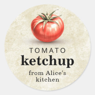 Adesivo Rótulo de alimento de conserva caseira de ketchup