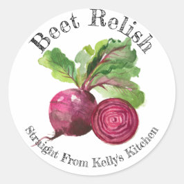 Adesivo Rótulo de alimento de conserva de beterraba para n