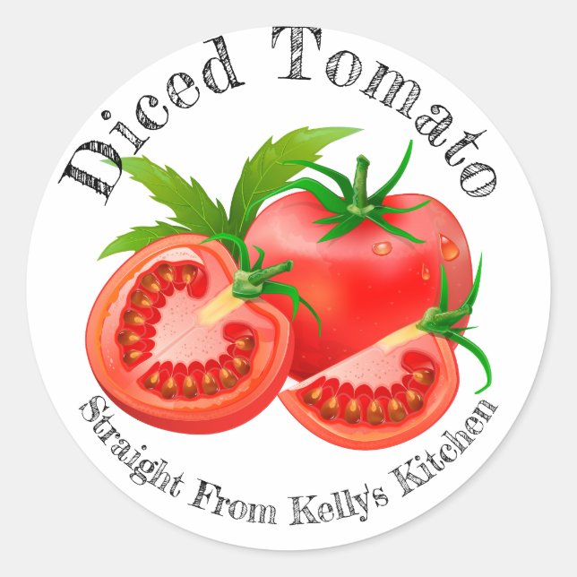 Adesivo Rótulo de Alimento de Tomate Diced para Negócios d (Frente)
