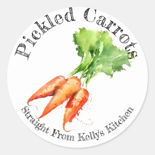 Adesivo Rótulo de Alimentos Cenouras em Conserva Negócios  (Frente)