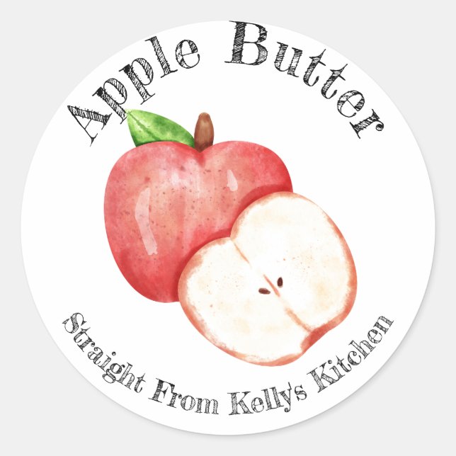 Adesivo Rótulo de Alimentos de Manteiga de Maçã para Negóc (Frente)