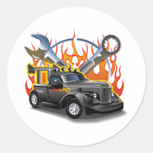 Adesivo Rótulo de animação retrô-quente