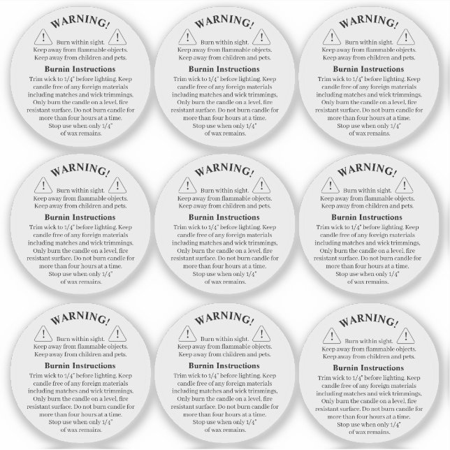 Adesivo Rótulo de Aviso Transparente de Vinilo do Produto  (Frente)