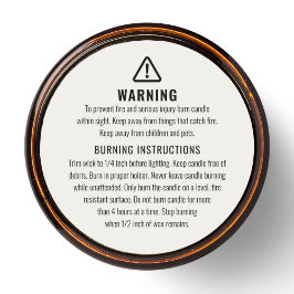 Adesivo Rótulo de Avisos de Velas e Instruções de Gravação