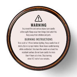 Adesivo Rótulo de Avisos de Velas e Instruções de Gravação