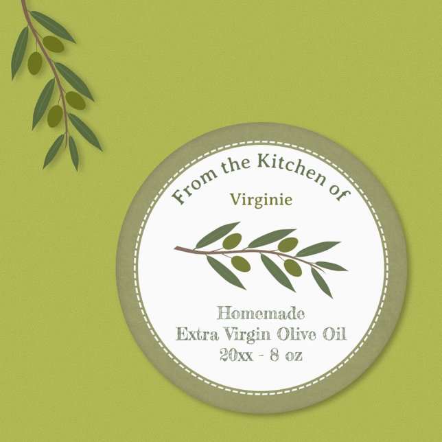 Adesivo Rótulo de Azeite Russo Kraft Sticker (Rustic Olive Oil Label Kraft Sticker)