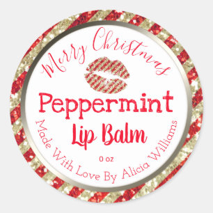 Adesivo Rótulo de Balão de Lip Faux Glitter de Natal DIY