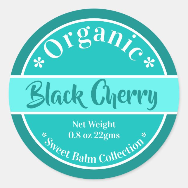 Adesivo Rótulo de Balão de Lip Orgânico Aqua Moderno (Frente)