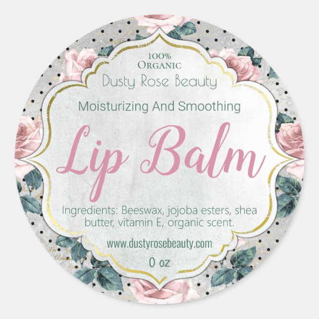 Adesivo Rótulo de Balm de Lip Personalizável Fabricado par (Frente)