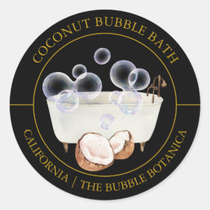 Adesivo Rótulo de Banheira de Bolha de Coco