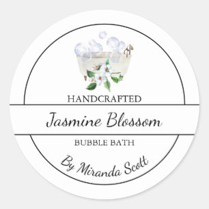 Adesivo Rótulo de Banheira de Bolha Jasmine Homemade Simpl