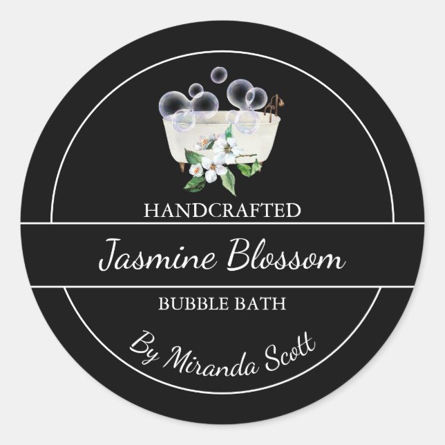 Adesivo Rótulo de Banheira de Bolha Jasmine Homemade Simpl (Frente)