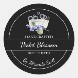 Adesivo Rótulo de Banheira de Bolha Violeta Simples Homema