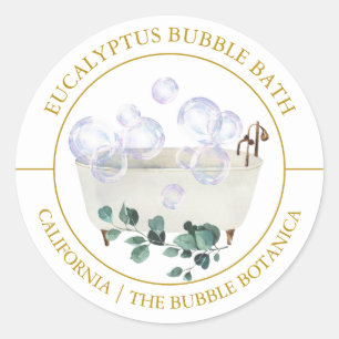 Adesivo Rótulo de Banheira de Bubble Eucalyptus