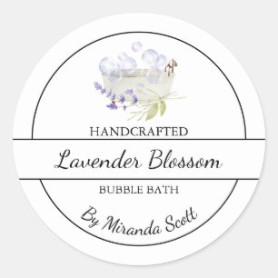 Adesivo Rótulo de Banheira de Lavanda Simples Homemade