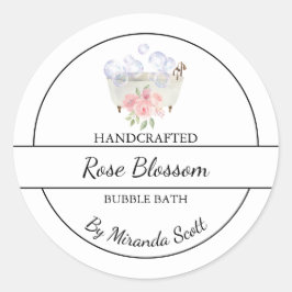 Adesivo Rótulo de Banheira de Rosa simples caseira