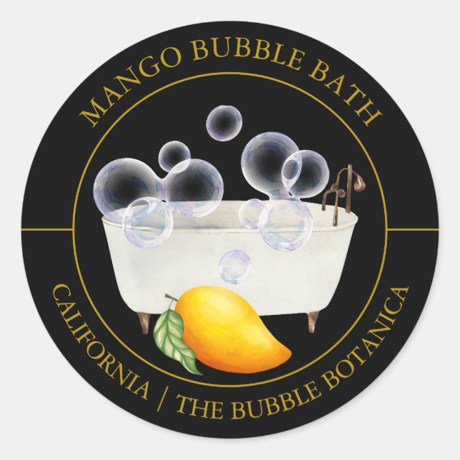 Adesivo Rótulo de Banho de Bolha de Mango (Frente)