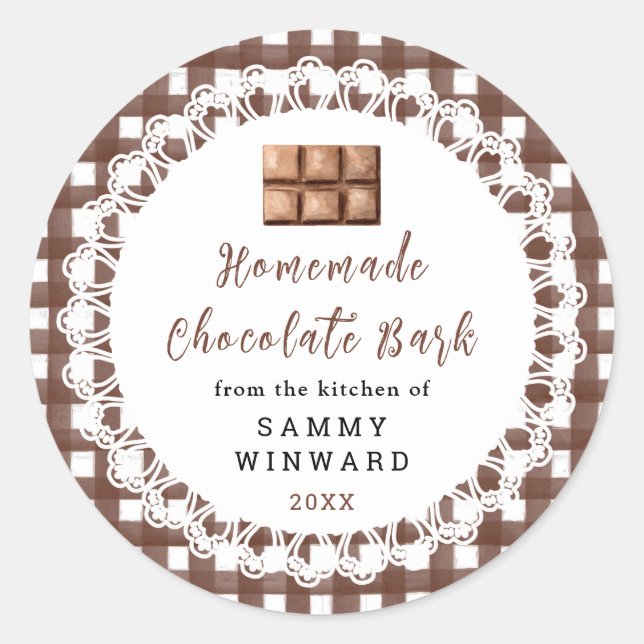 Adesivo Rótulo de Barra de Chocolate Caseiro (Frente)