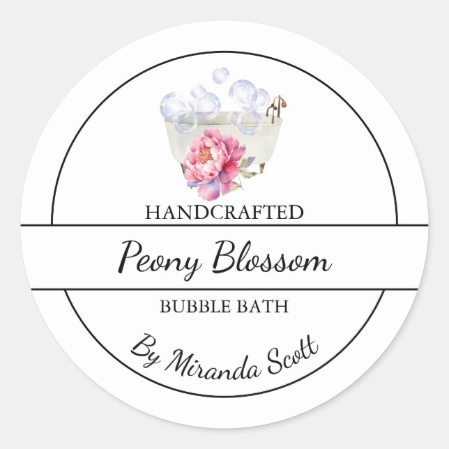 Adesivo Rótulo de Bath Simples de Bolha de Península Casei (Frente)