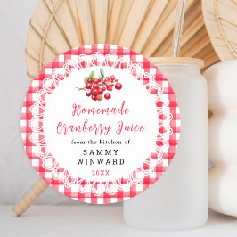 Adesivo Rótulo de Bebida Homemade de Sumo de Morango