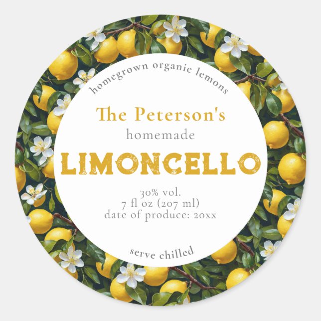 Adesivo Rótulo de Bebida Moderna com Limoncello (Frente)