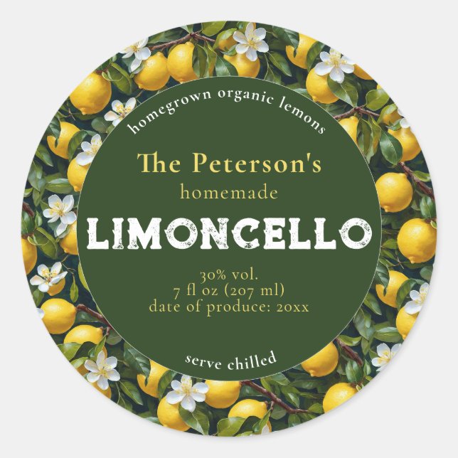 Adesivo Rótulo de Bebida Moderna com Limoncello (Frente)