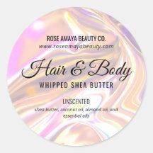 Rótulo de beleza cosmética holográfica perolada