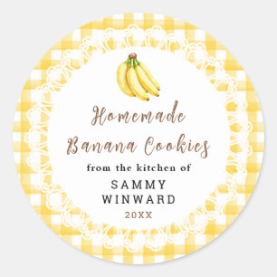 Adesivo Rótulo de Biscoito de Banana Caseiro