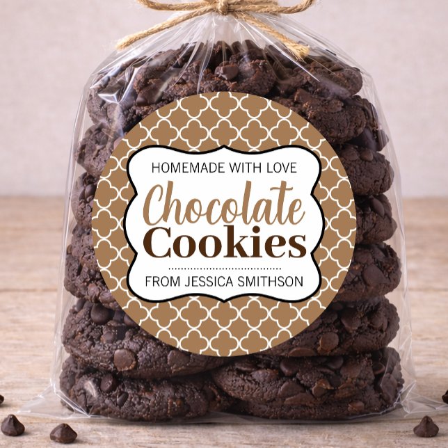 Adesivo Rótulo de Biscoitos de Chocolate (ou qualquer text (Criador carregado)