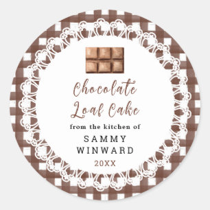 Adesivo Rótulo de Bolo de Chocolate Caseiro