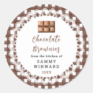 Adesivo Rótulo de Brownies de Chocolate Caseiros