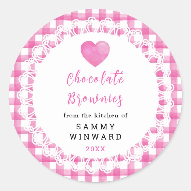 Adesivo Rótulo de Brownies de Chocolate Caseiros (Frente)
