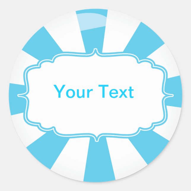 Adesivo Rótulo de Buffet de doce de pirulito gigante azul (Frente)