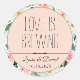 Adesivo Rótulo de Café Personalizado para Noivos