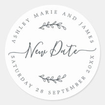 Rótulo de Casamento Adiado de Nova Data do Script 