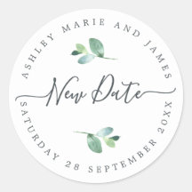 Rótulo de Casamento Adiado de Nova Data do Script 