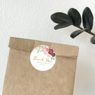 Adesivo Rótulo de Casamento de Matrimônio FLORAL