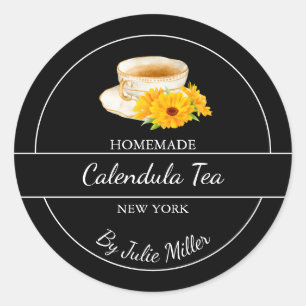 Adesivo Rótulo de Chá de Calendula Caseiro Simples