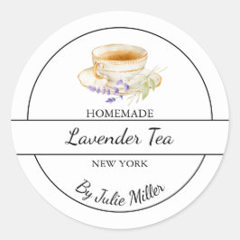 Adesivo Rótulo de Chá de Lavanda Caseiro Simples