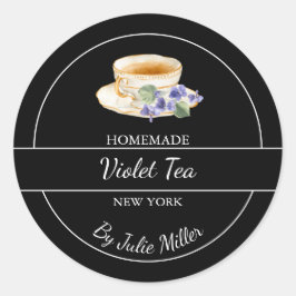 Adesivo Rótulo de Chá de Violeta Caseiro Simples