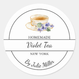 Adesivo Rótulo de Chá de Violeta Caseiro Simples