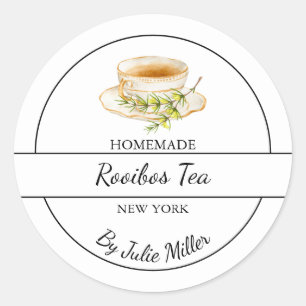 Adesivo Rótulo de Chá Rooibos Caseiro Simples