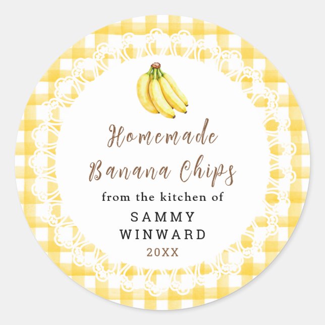 Adesivo Rótulo de Chips de Banana Caseiros (Frente)