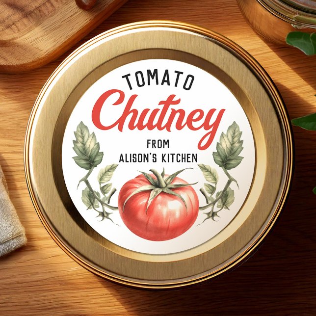 Adesivo rótulo de Chutney de Tomate caseiro com estilo vin (Criador carregado)